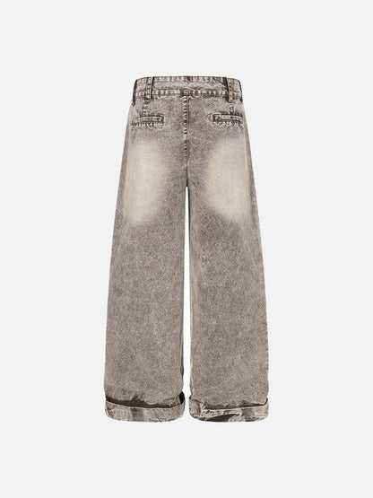 DAXUEN Wide-leg denim jeans with acid wash effect