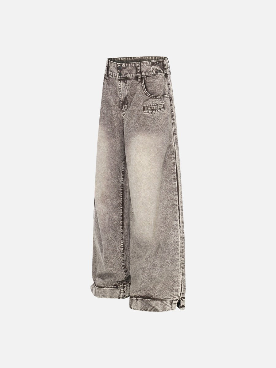 DAXUEN Wide-leg denim jeans with acid wash effect