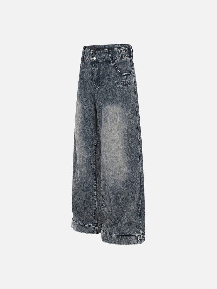 DAXUEN Wide-leg denim jeans with acid wash effect