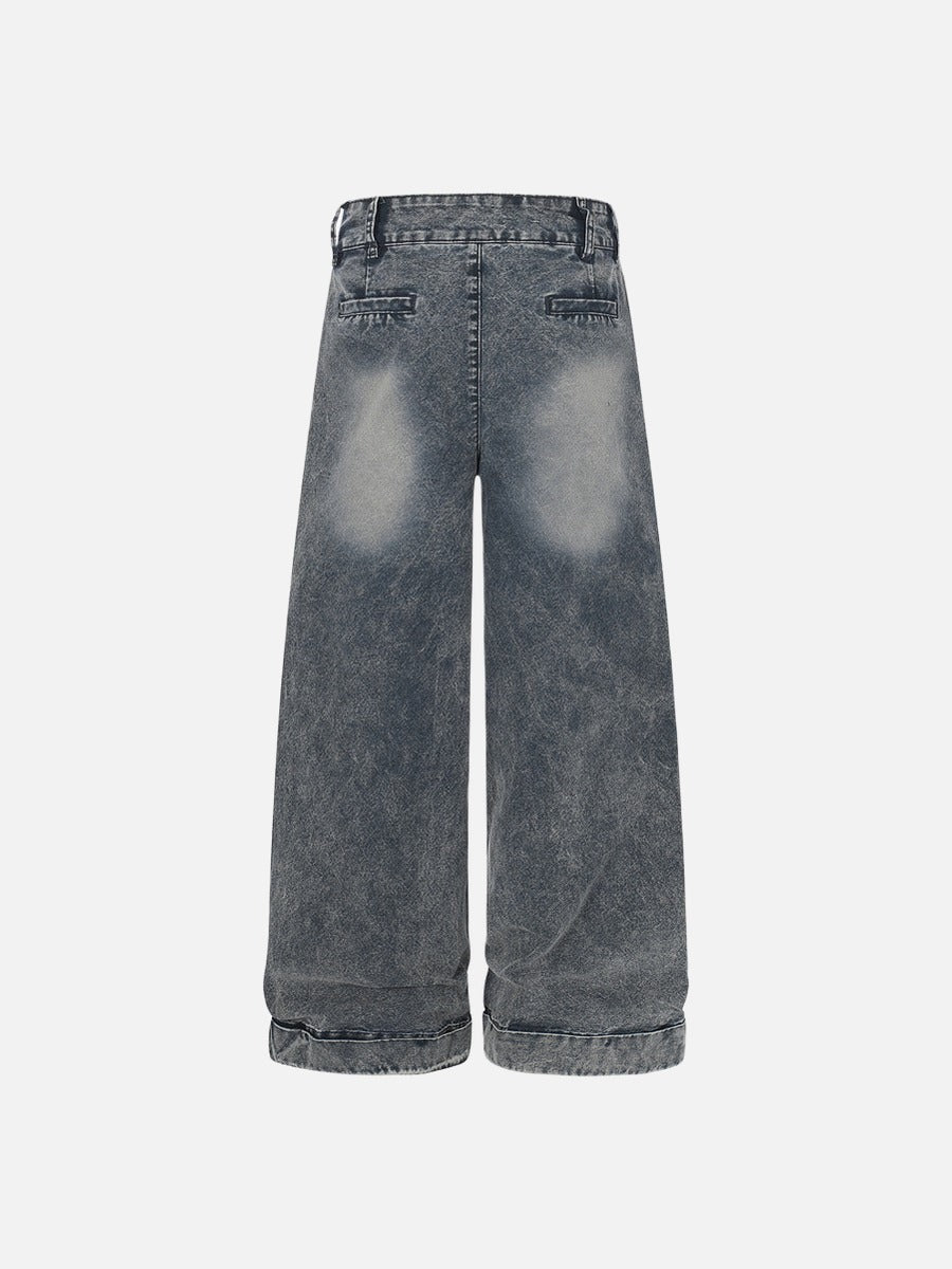 DAXUEN Wide-leg denim jeans with acid wash effect