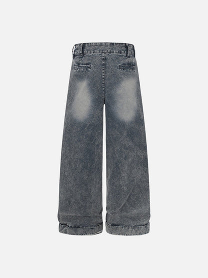DAXUEN Wide-leg denim jeans with acid wash effect