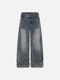 DAXUEN Wide-leg denim jeans with acid wash effect