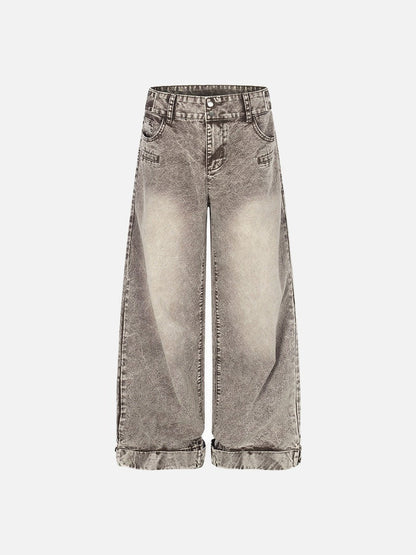DAXUEN Wide-leg denim jeans with acid wash effect