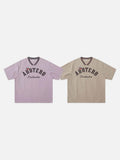 DAXUEN Loose-fitting short-sleeved V-neck T-shirt with graphic