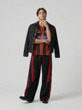 DAXUEN Retro Striped V-Neck Football Jersey