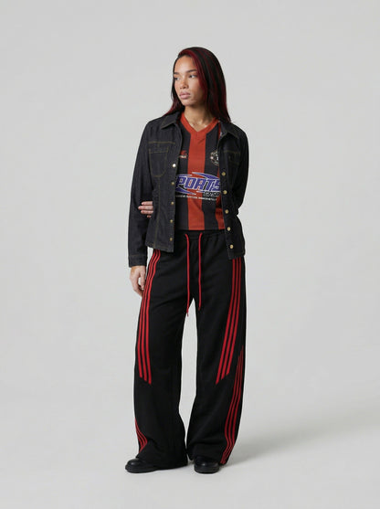 DAXUEN Retro Striped V-Neck Football Jersey