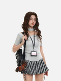 Women's slim-fit choker cut-out top