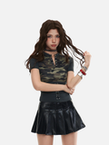 Slim-fit two-tone corset top