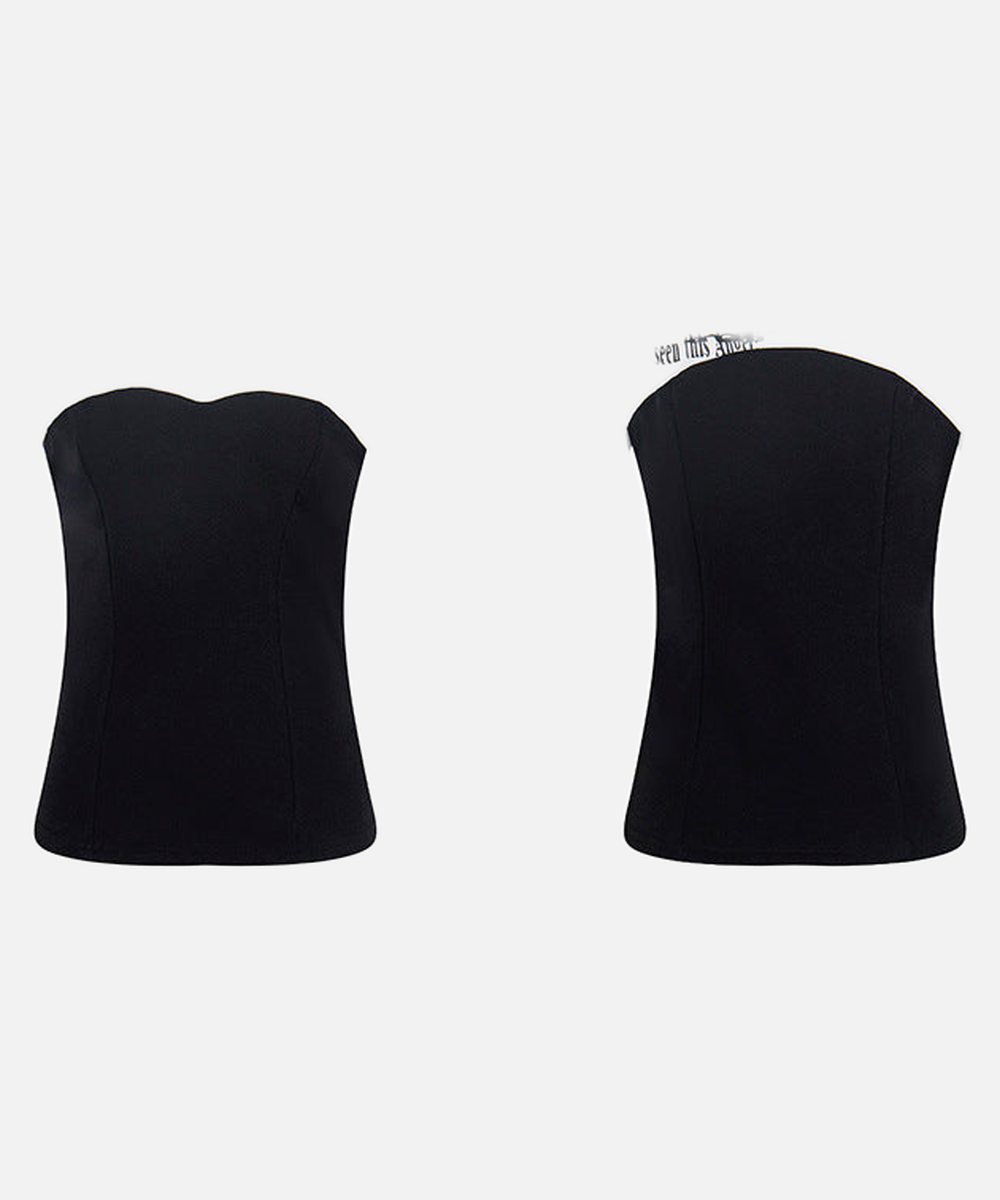 Fitted black and white color-blocked women's top