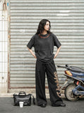 Washed black loose-fit graphic T-shirt — model photo