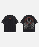 Washed black loose-fit graphic T-shirt