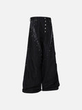 DAXUEN black angular crocodile-panel trousers
