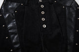 DAXUEN black angular crocodile-panel trousers