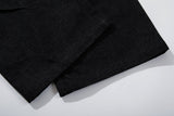 DAXUEN black angular crocodile-panel trousers