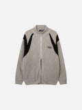 Angular Panel Knit Zip Jacket