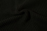 DAXUEN black angular panel knit zip jacket