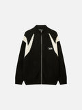Angular Panel Knit Zip Jacket