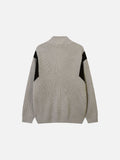 DAXUEN black angular panel knit zip jacket