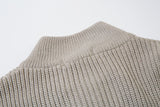 DAXUEN black angular panel knit zip jacket