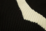 DAXUEN black angular panel knit zip jacket