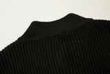DAXUEN black angular panel knit zip jacket