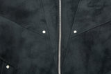 DAXUEN light grey angular panel suede bomber jacket