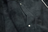 DAXUEN light grey angular panel suede bomber jacket