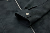 DAXUEN light grey angular panel suede bomber jacket