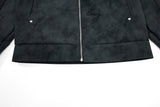 DAXUEN light grey angular panel suede bomber jacket