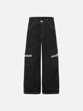 DAXUEN dark brown and black animal print flap cargo pants