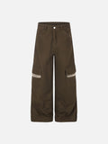 DAXUEN dark brown and black animal print flap cargo pants