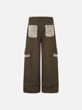 DAXUEN dark brown and black animal print flap cargo pants