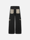 DAXUEN dark brown and black animal print flap cargo pants