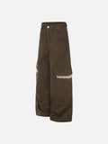 DAXUEN dark brown and black animal print flap cargo pants