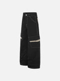 DAXUEN dark brown and black animal print flap cargo pants