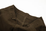 DAXUEN dark brown and black animal print flap cargo pants