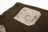 DAXUEN dark brown and black animal print flap cargo pants