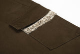 DAXUEN dark brown and black animal print flap cargo pants