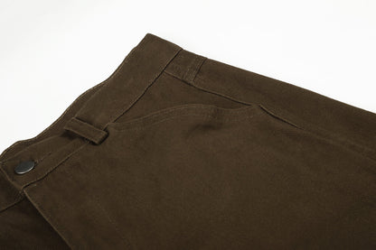 DAXUEN dark brown and black animal print flap cargo pants