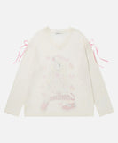 DAXUEN Anime girl graphic long-sleeve V-neck top