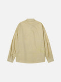 DAXUEN light yellow plaid button-up shirt with anime graphics