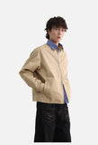 Gingham Pointed-Collar Zipper Jacket