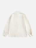 Textured Botanical Black Mandarin Collar Jacket