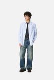 Distressed Geometric Textured Button-Up Shirt