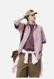 Vibrant Pink Multi-Colored Plaid Shirt