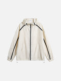 Contrasting Accent Lightweight Hooded Jacket