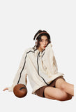 Contrasting Accent Lightweight Hooded Jacket