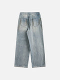 Worn Blue Vintage Wide-Leg Jeans