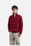 Prominent Cable Knit Quarter-Zip Pullover Sweater