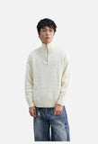 Prominent Cable Knit Quarter-Zip Pullover Sweater